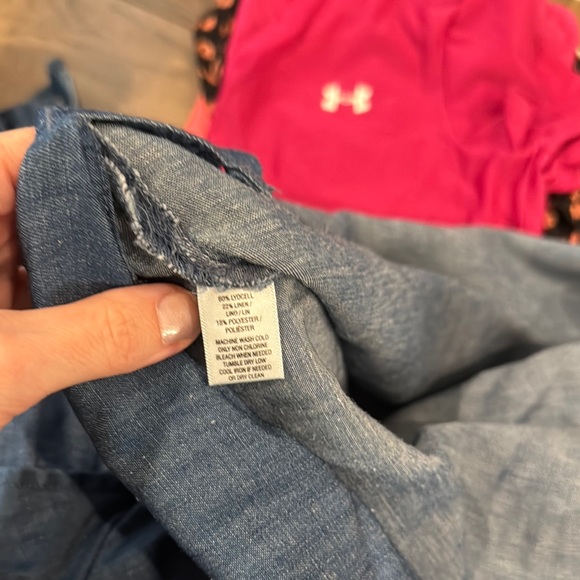 Denim Off-Shoulder Ruffle Top - Picture 3 of 3